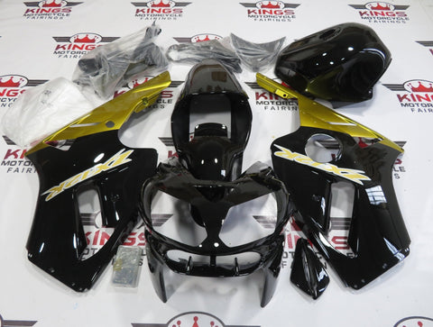 Fairing kit for a Kawasaki Ninja ZX12R (2002-2006) Black, Gold & White