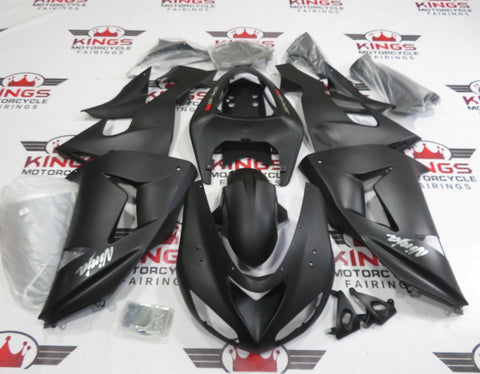 Fairing kit for a Kawasaki ZX10R (2006-2007) Matte Black & Silver at KingsMotorcycleFairings.com
