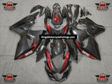 Faux Carbon Fiber and Red Fairing Kit for a 2009, 2010, 2011, 2012, 2013, 2014, 2015 & 2016 Suzuki GSX-R1000 motorcycle
