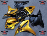 Gold, Black and Matte Black Fairing Kit for a 2009, 2010, 2011 & 2012 Honda CBR600RR motorcycle