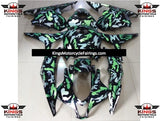 Green and Black Camouflage Fairing Kit for a 2009, 2010, 2011 & 2012 Honda CBR600RR motorcycle