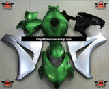 Green and Silver Fairing Kit for a 2008, 2009, 2010 & 2011 Honda CBR1000RR motorcycle