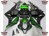 Green, Black and Matte Black Fairing Kit for a 2009, 2010, 2011 & 2012 Honda CBR600RR motorcycle