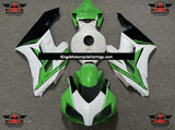 Green, White and Black Fairing Kit for a 2004 and 2005 Honda CBR1000RR motorcycle