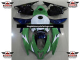 Green, White, Dark Blue and Black Fairing Kit for a 2009, 2010, 2011 & 2012 Honda CBR600RR motorcycle