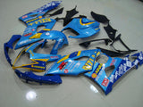 Light Blue, Yellow and Blue Rizla Fairing Kit for a 2005 & 2006 Suzuki GSX-R1000 motorcycle