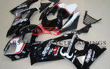 Black, White and Red Relentless Fairing Kit for a 2007 & 2008 Suzuki GSX-R1000 motorcycle