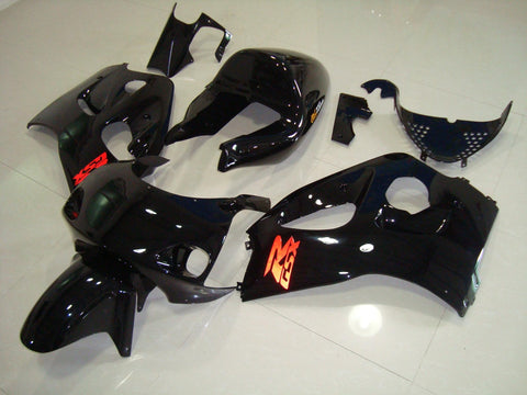 Black and Red fairing kit for Suzuki GSX-R750 1996, 1997, 1998 and 1999 motorcycles. This is a compression molded fairing kit which will require modifications for proper fitment