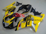 Yellow, Black and Silver Fairing Kit for a 2000, 2001, 2002 & 2003 Suzuki GSX-R600 motorcycle