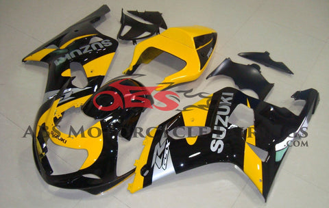 Black and Yellow Fairing Kit for a 2000, 2001, 2002 & 2003 Suzuki GSX-R750 motorcycle