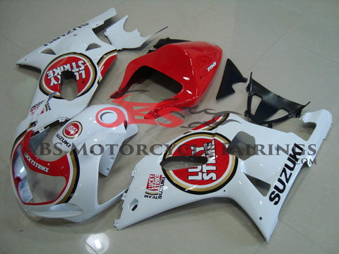 Suzuki GSXR600 (2000-2003) White & Red Lucky Strike Single Seat Fairings