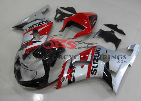 Suzuki GSXR600 (2000-2003) Silver, Red & Black Fairings