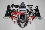 Gray, Red and Black Fairing Kit for a 2004 & 2005 Suzuki GSX-R600 motorcycle