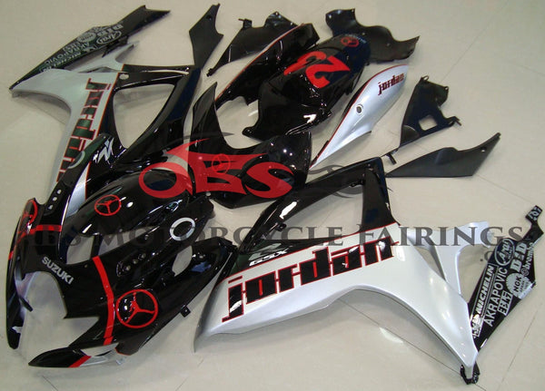 Black, Silver and Red Michael Jordan Fairing Kit for a 2006 & 2007 Suzuki GSX-R600 motorcycle