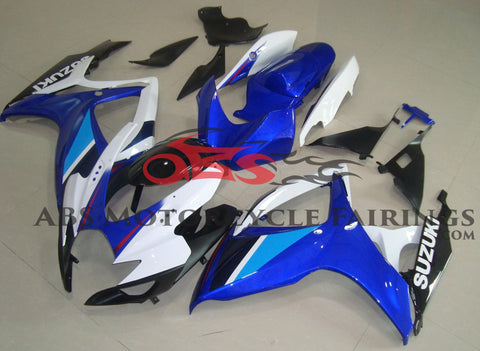 Blue, White and Black Fairing Kit for a 2006 & 2007 Suzuki GSX-R600 motorcycle