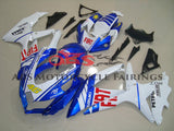Blue and White FIAT Fairing Kit for a 2008, 2009, & 2010 Suzuki GSX-R600 motorcycle