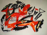 Orange, Black and Gold Fairing Kit for a 2008, 2009, & 2010 Suzuki GSX-R600 motorcycle