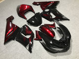 Black and Candy Red Fairing Kit for a 2005 & 2006 Kawasaki ZX-6R 636 motorcycle