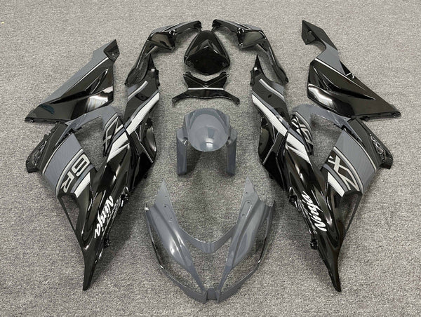 Fairing kit for a Kawasaki ZX6R 636 (2013-2018) Gray, Black & White