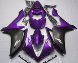 Purple and Matte Black Fairing Kit for a 2007 & 2008 Yamaha YZF-R1 motorcycle