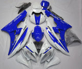 White and Blue Fairing Kit for a 2006 & 2007 Yamaha YZF-R6 motorcycle