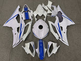 White, Blue and Black Fairing Kit for a 2008, 2009, 2010, 2011, 2012, 2013, 2014, 2015 & 2016 Yamaha YZF-R6 motorcycle