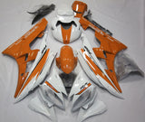 White and Orange Fairing Kit for a 2006 & 2007 Yamaha YZF-R6 motorcycle