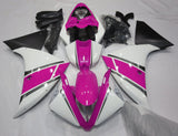 White, Pink, Silver and Matte Black Fairing Kit for a 2009, 2010 & 2011 Yamaha YZF-R1 motorcycle