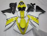 White, Yellow, Silver and Matte Black Fairing Kit for a 2009, 2010 & 2011 Yamaha YZF-R1 motorcycle