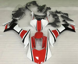 White, Red and Black Fairing Kit for a 2015, 2016, 2017, 2018 & 2019 Yamaha YZF-R1 motorcycle