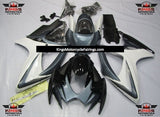 Gray, White and Black Star Fairing Kit for a 2006 & 2007 Suzuki GSX-R600 motorcycle