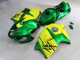 Green and Yellow Fairing Kit for a 1999, 2000, 2001, 2002, 2003, 2004, 2005, 2006, & 2007 Suzuki GSX-R1300 Hayabusa motorcycle