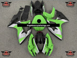 Green, Silver and Black Fairing Kit for a 2006 & 2007 Suzuki GSX-R750 motorcycle