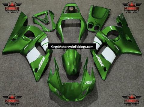 Yamaha YZF-R6 (1998-2002) Green, White & Silver Fairings