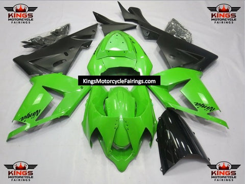 Fairing kit for a Kawasaki ZX10R (2004-2005) Green & Matte Black