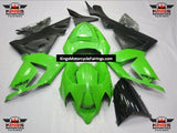 Green & Matte Black Fairing Kit for a 2004 & 2005 Kawasaki ZX-10R motorcycle
