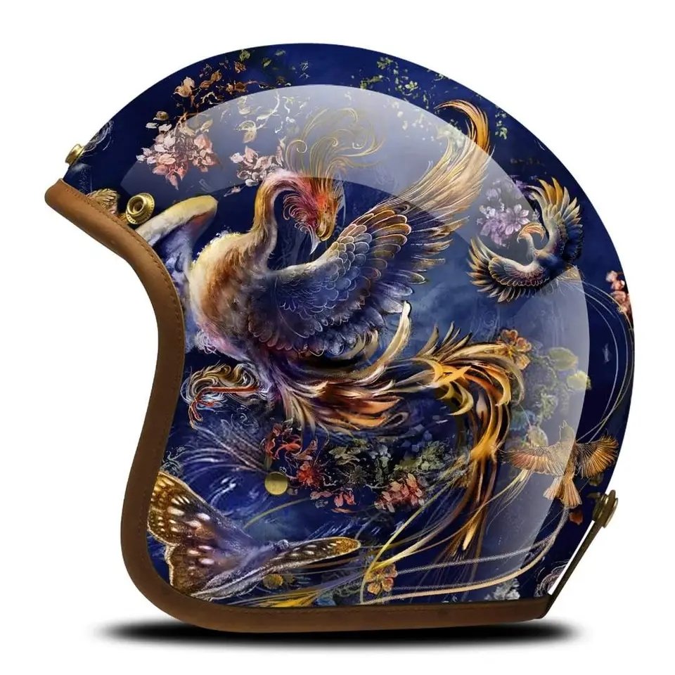 custom motorcycle helmets phoenix Hand Painted Motorcycle Helmet, Blue Phoenix