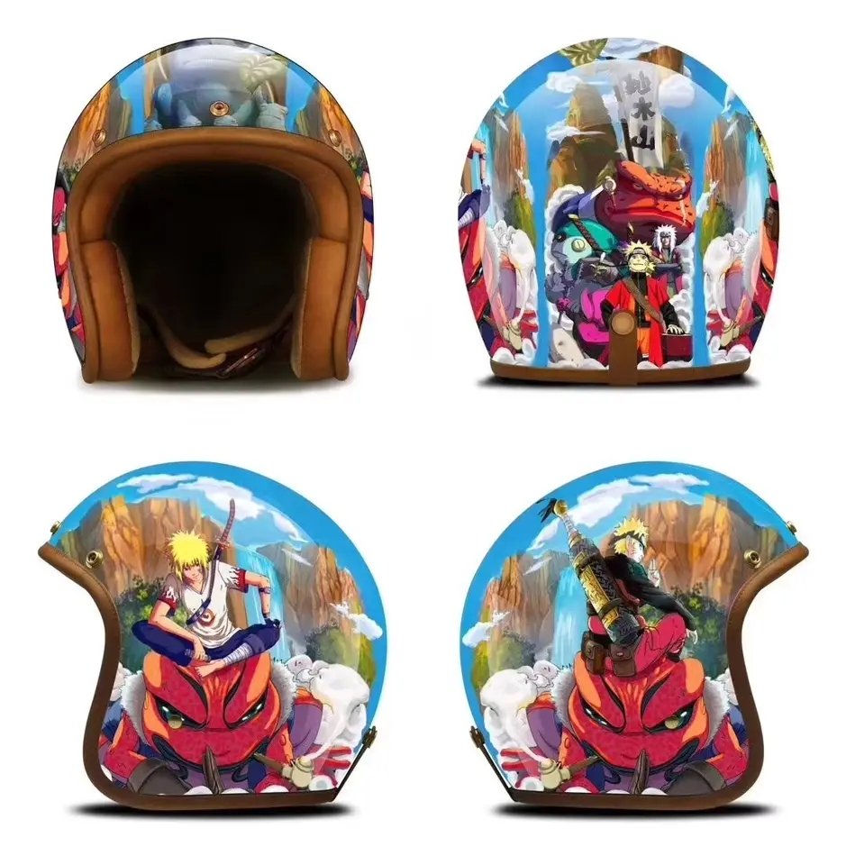 Hand Painted Motorcycle Helmet | Blue Naruto Hand Painted Motorcycle Helmet | Blue Naruto