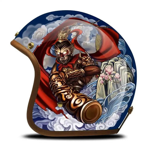 Hand Painted Warrior Monkey Motorcycle Helmet is brought to you by KingsMotorcycleFairings.com