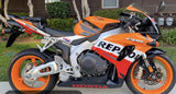Honda CBR1000RR (2006-2007) Orange, Red, Dark Blue & White REPSOL Fairings at KingsMotorcycleFairings.com
