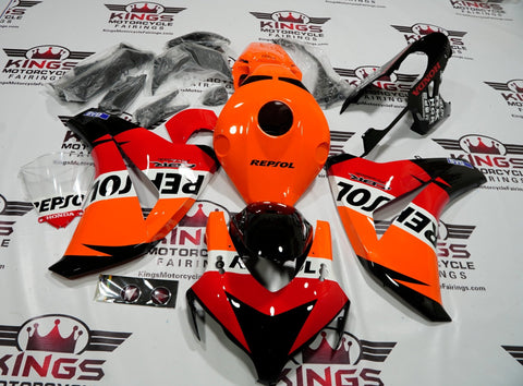 Honda CBR1000RR (2008-2011) Orange, Black & Red Repsol Fairings at KingsMotorcycleFairings.com