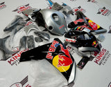 Silver and Black RedBull Fairing Kit for a 2008, 2009, 2010 & 2011 Honda CBR1000RR motorcycle