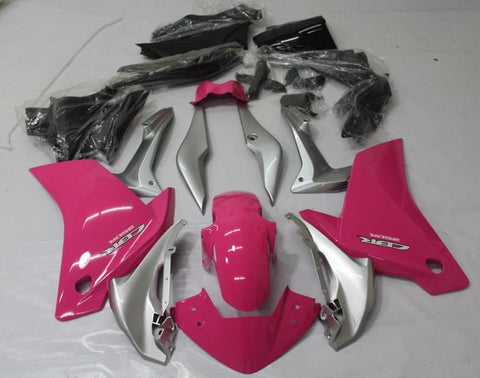 Honda CBR 250R Fairings (2011-2014) Pink, Silver at KingsMotorcycleFairings.com