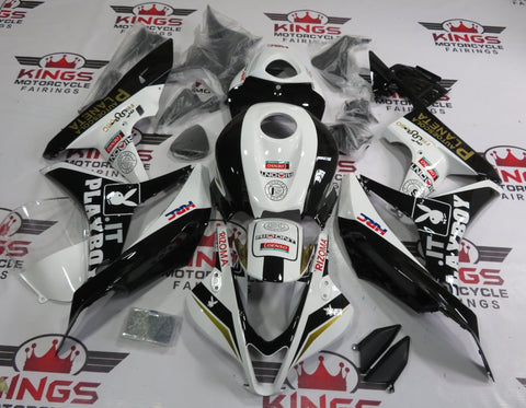 Honda CBR600RR (2007-2008) White & Black Playboy Fairings