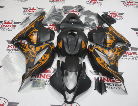 Honda CBR600RR (2009-2012) Matte Black & Orange Graffiti Fairings