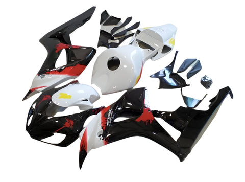 Honda CBR1000RR Fairings (2006-2007) Black, White, Red, Yellow Splash at KingsMotorcycleFairings.com