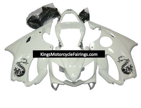 Honda CBR600F4i Fairings (2001-2003) White, Black Dragon at KingsMotorcycleFairings.com