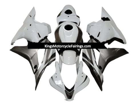 Honda CBR600RR Fairings (2009-2012) White, Silver at KingsMotorcycleFairings.com