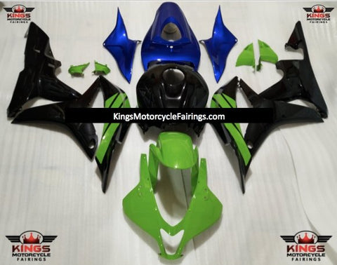 Honda CBR 600RR Fairings (2007-2008) Green, Black, Blue at KingsMotorcycleFairings.com