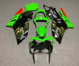 Green, Gold, Black and Red Fairing Kit for a 2003 & 2004 Kawasaki ZX-6R 636 motorcycle